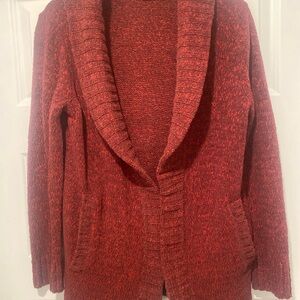 Eddie Bauer Women's Red Cardigan Sweater comfort and warm!